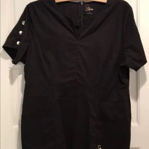 Jaanuu Gold Snap Scrub Top (Large)